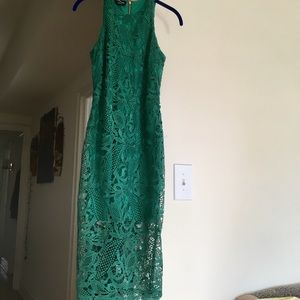 Bebe green lace dress for a special occasion